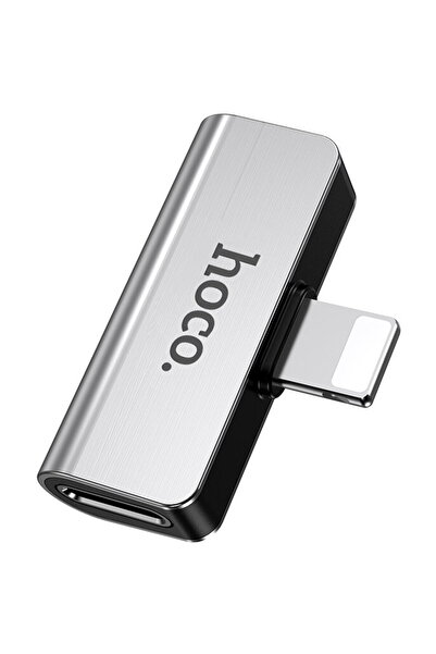 Hoco Adaptor audio Lightning la Lightning / Lightning LS24, Argintiu
