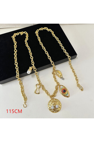 Choice سلسلة خصر بتصميم مبتكر، قلادة مزينة بعيون من سبيكة معدنية، قلادة ساحرة...