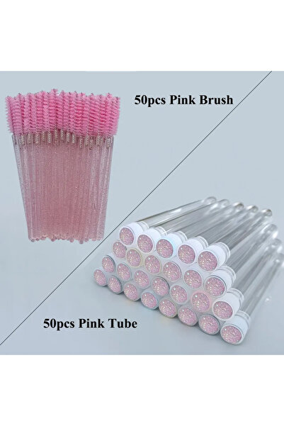 Choice1 50PCS-SG-Pink 50pcs Reusable Eyelashes Brush Tube for Eyelash Extensi...