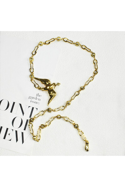 Choice قلادة بتصميم مبتكر، مصنوعة من سبيكة معدنية، مزينة بتعليقات على شكل عيو...