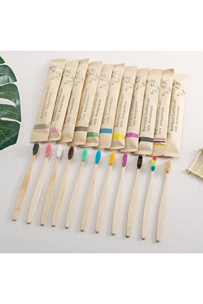 Choice مجموعة فرشاة أسنان من الخيزران الطبيعي والصديق للبيئة، تتكون من 10 أعو...