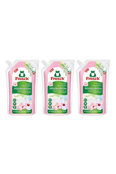 Frosch Hibiskus Çiçeği Hassas Çamaşır Yumuşatıcı 1 L–40 Yıkama x 3 Adet, Vega...