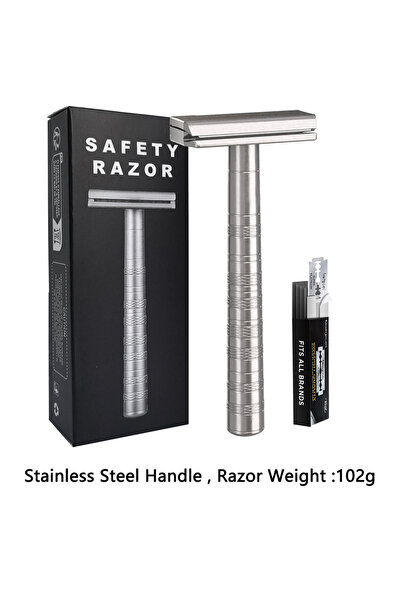 Choice1 ماكينة حلاقة آمنة ذات حدين من الفولاذ المقاوم للصدأ مع 5 شفرات احتياط...