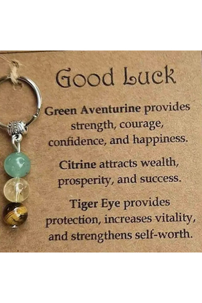 Choice Good Luck Healing Gemstone Keychain, Key Chain, For a New Future, Cour...