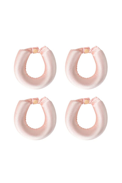 Choice 4 قطع من لفائف الشعر بدون حرارة، لون وردي فاتح، طوق رأس من الساتان، بك...