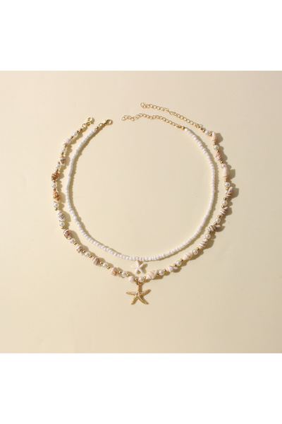 Choice قلادة من قطعتين ذهبيتين بتصميم بوهيمي مستوحى من منتجعات الشاطئ، مصنوعة...