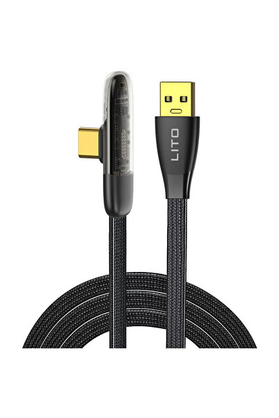 Lito Data Cable with USB Plugs, Type-C, 1m - (LD11) - Black