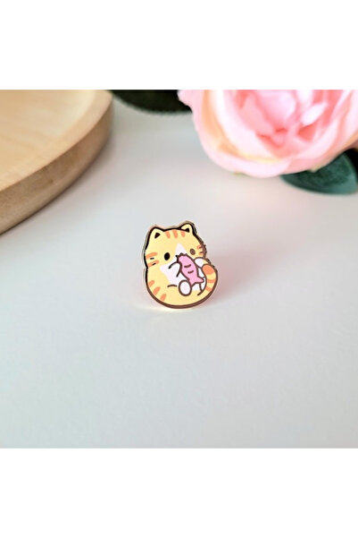 Choice دبوس مينا على شكل قطة صغيرة لطيفة، شارة معدنية على شكل سمكة صغيرة، دمي...