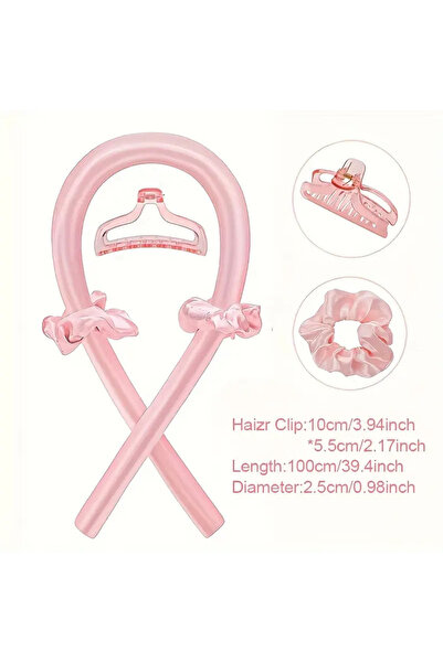 Choice HMJF-PINK-4PCS إسفنجة تجعيد الشعر للنوم، حلقات شعر كبيرة مموجة، بدلة ت...