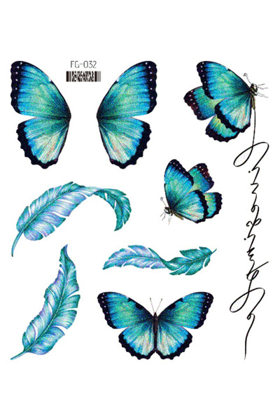 choice2 FG-032 Fairy Butterfly Wings Shiny Tattoo Sticker Waterproof Eyes Fac...