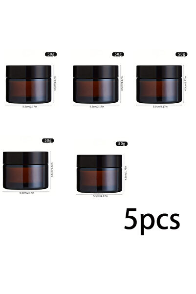 Choice5 ٥ قطع، ٥٠ غرام، ٣/٥ قطع، برطمانات زجاجية بنية اللون لمستحضرات التجميل...