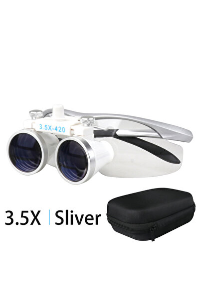 Choice6 3.5X Silver Loupes 3.5X/2.5X Magnification Binocular Dental Loupe Sur...