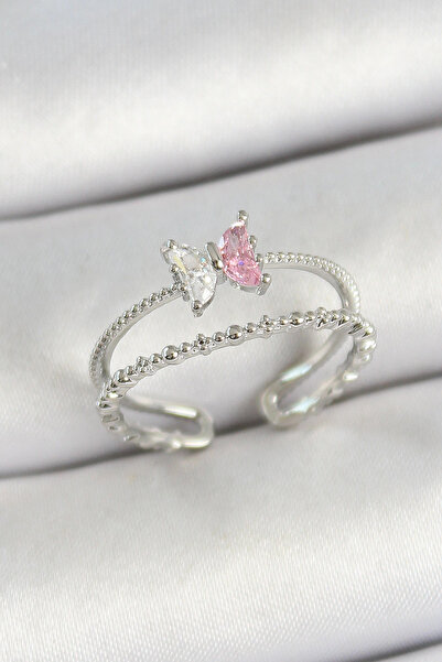 shopwave PLN Pirinç Kelebek Figürlü Zirkon Taşlı Gümüş Renk Ayarlanabilir Kad...