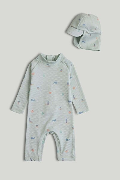 MOTHERCARE Sunsafe UPF50+ Rash Suit and Keppi Hat