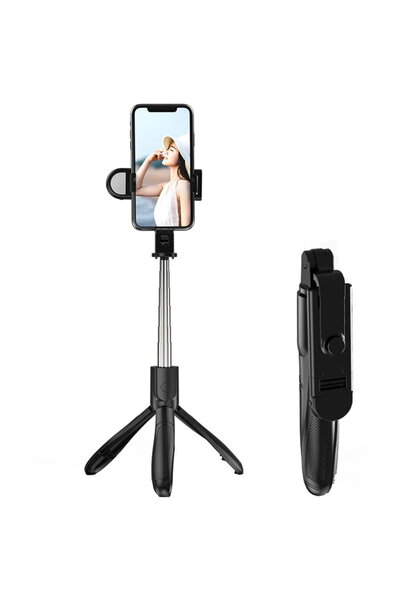 Techsuit Selfie Stick cu Telecomanda si Lumina LED, Sleep Mode, 70cm - (S01-S...