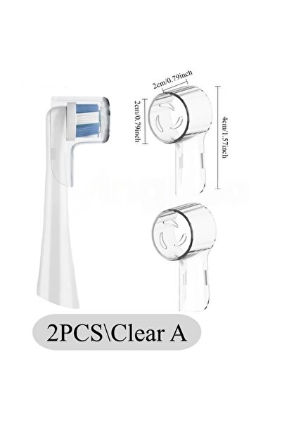 Choice قطعتان - أغطية فرشاة أسنان شفافة من النوع A، من 2 إلى 8 قطع ملونة، مقا...