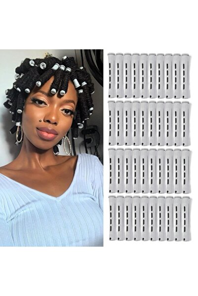 Choice مجموعة بكرات تجعيد الشعر الباردة الرمادية (40 قطعة) للشعر الطبيعي الطو...