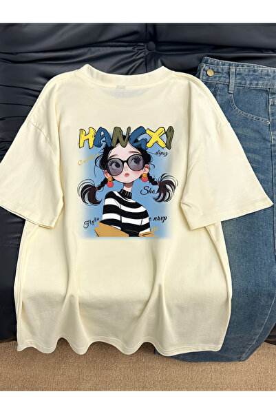 ELAN WEAR Custom printed oversize women's/men's unisex white t-shirt
