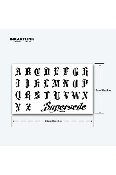 Choice ملصق وشم مؤقت بأحرف إنجليزية IN-E256، وشم سحري مقاوم للماء، يدوم حتى 1...