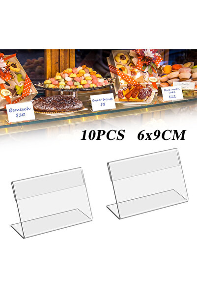 Choice 9x6 CM 10Pcs 9x6CM Clear Price Card Tag Clip Acrylic Sign Display Hold...