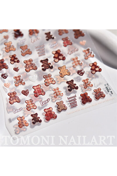 NAILFYOU قطعة واحدة to3522 ورقة واحدة ملصقات فن الأظافر على شكل دب ياباني خما...