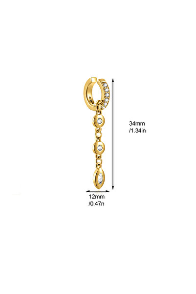 Choice T1683 1 piece Exquisite Zircon Hanging Chain Ear Clip Inlaid With Cubi...