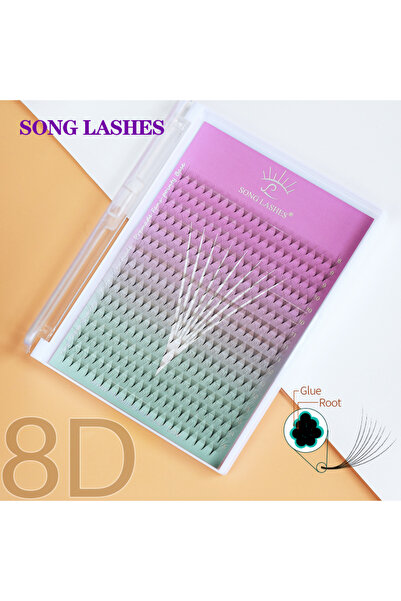 Choice10 12 مم D 8D-0.05-320 مروحة SONG LASHES Promade Fasn قاعدة مدببة تمديد...