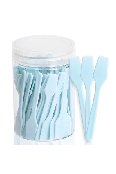 Choice5 ملاعق تجميلية زرقاء سماوية، 100 قطعة، ملعقة بلاستيكية لخلط كريم الوجه...