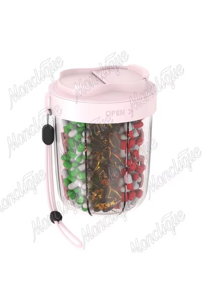 Choice4 منظم أقراص وزجاجة حبوب كبير الحجم من إل-بينك، مزود بـ 7 أقسام، موزع أ...