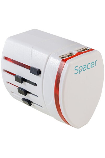 Spacer SPACER universal ADAPTER, for travel, Schuko x 1, Universal Socket (T)...