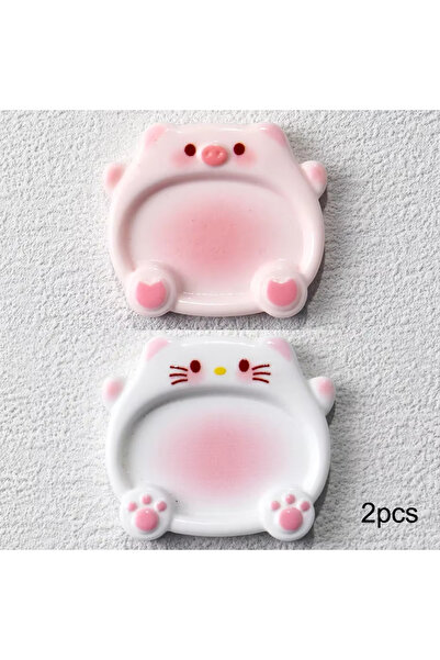 Choice black 2pcs Cartoon Pig Color Palette Nail Art Mixing Color Drawing Pal...