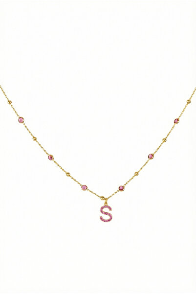 Queen Silver Jewelry 925 ayar gümüş. ruby zirkon taşlı (fuşya) ,toplu zincirl...