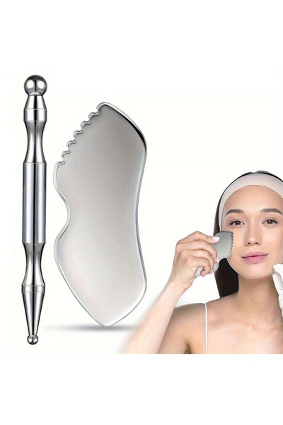 Choice SET Stainless Steel Gua Sha Facial Tools Gua Sha Stone Face Comb Body ...
