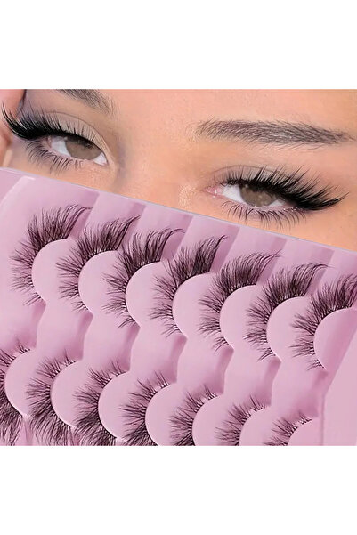 Choice 20 مم، 7 أزواج من الرموش الصناعية ذات السيقان الشفافة، رموش مانجو مجعد...