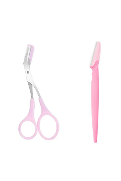 Choice5 Set Pink-2Pcs Eyebrow Trimmer Scissor Beauty Products for Women Eyebr...