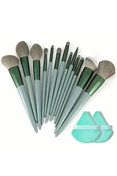 Choice10 13pcs-green-p Vegan Makeup Brush Set - Soft Fluffy Kabuki & Blending...