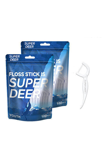 choice2 2 Bag 200Pcs 1/2/5 Bag Super Deer Disposable Dental Floss Twin line T...