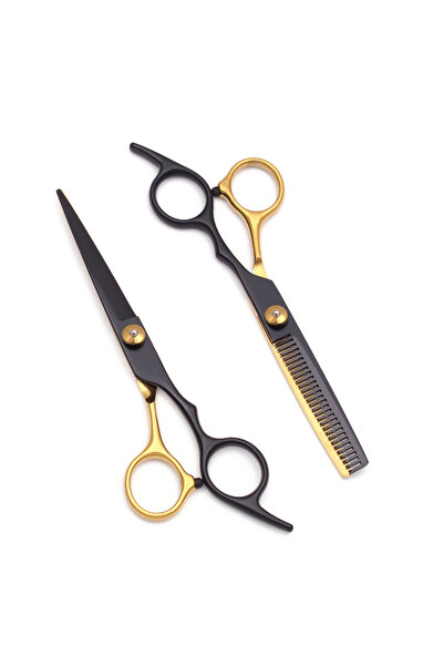 Choice3 Gold-Black Set Hair Scissors Japan Stainless 6" Hairdressing Scissors...