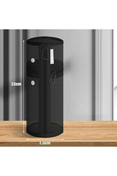 Choice حقيبة تخزين فرش مكياج سوداء شبكية ثنائية الاستخدام، حقيبة محمولة كبيرة...