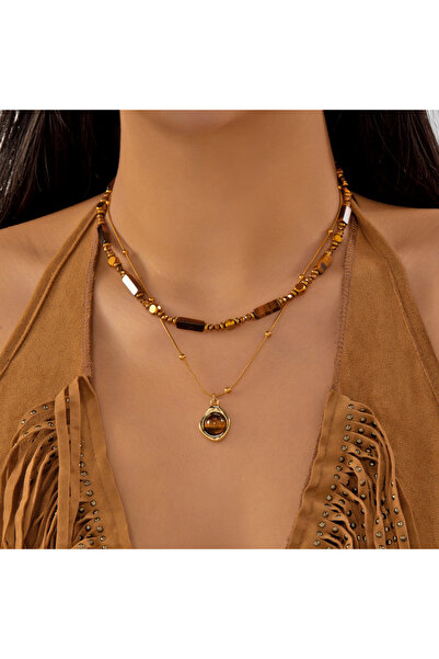 RINHOO FRIENDSHIP قلادة NC25Y1182 بتصميم كلاسيكي أنيق، مصنوعة من الفولاذ المق...