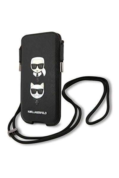 Karl Lagerfeld Chitara Torebka KLHCP12LOPHKCK 6,7" Negru/ carcasă rigidă Saff...