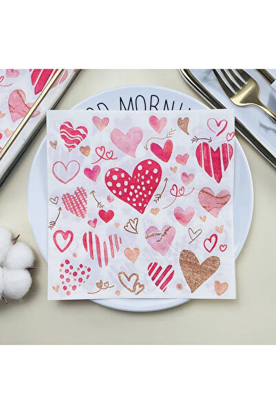 Choice 20pcs Wood Pulp Printed Napkins Hotel Restaurant Wedding Wedding Pink ...