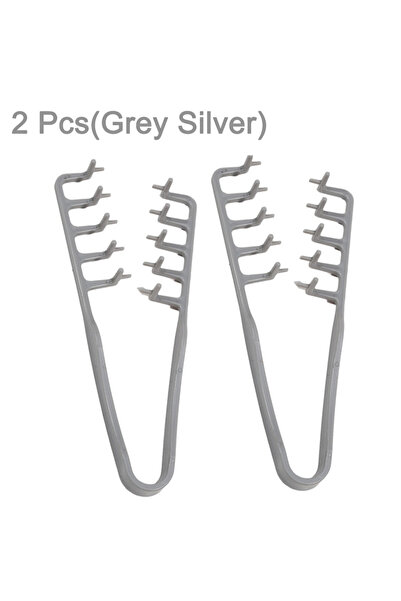 Choice مشط تصفيف الشعر ذو الأسنان العريضة باللونين الرمادي والفضي - قطعتان، م...