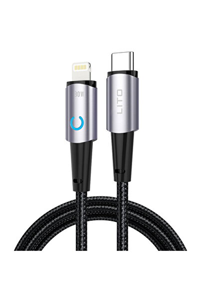 Lito Data Cable with Type-C, Lightning 30W, 1.2m - (LD10) - Black