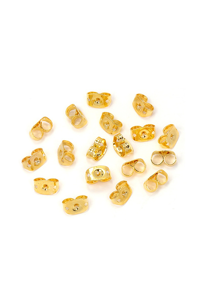 Choice Gold-10pcs 100pcs Stainless Steel Earrings Back Gold Steel Tone Butter...