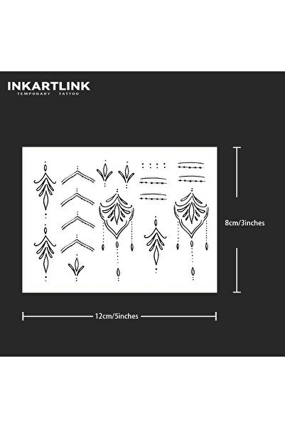 Choice 807-0812M وشم حناء مؤقت للأصابع (4) ملصق وشم مؤقت، مقاوم للماء، يدوم ح...