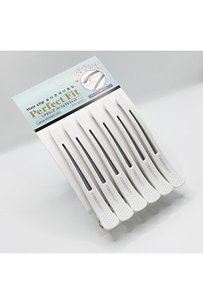 Choice مجموعة مشابك شعر احترافية بيضاء مكونة من 6 قطع لتصفيف الشعر وتقسيمه، م...