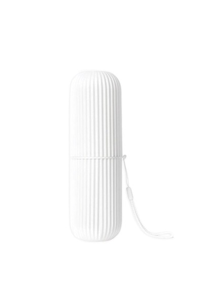 Choice علبة تخزين فارغة بيضاء ووردية اللون، مناسبة للسفر، لحفظ فرشاة الأسنان ...