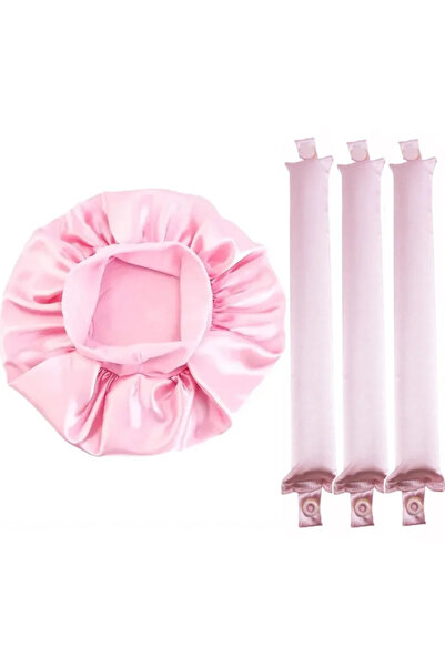 Choice 4 قطع من لفائف الشعر الوردية بدون حرارة، مع طوق رأس وبكرات شعر مرنة نا...