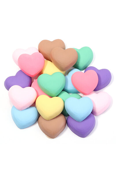 Choice مجموعة متنوعة من 30 قطعة من خرز القلوب الملونة المسطحة ذات الظهر المسط...